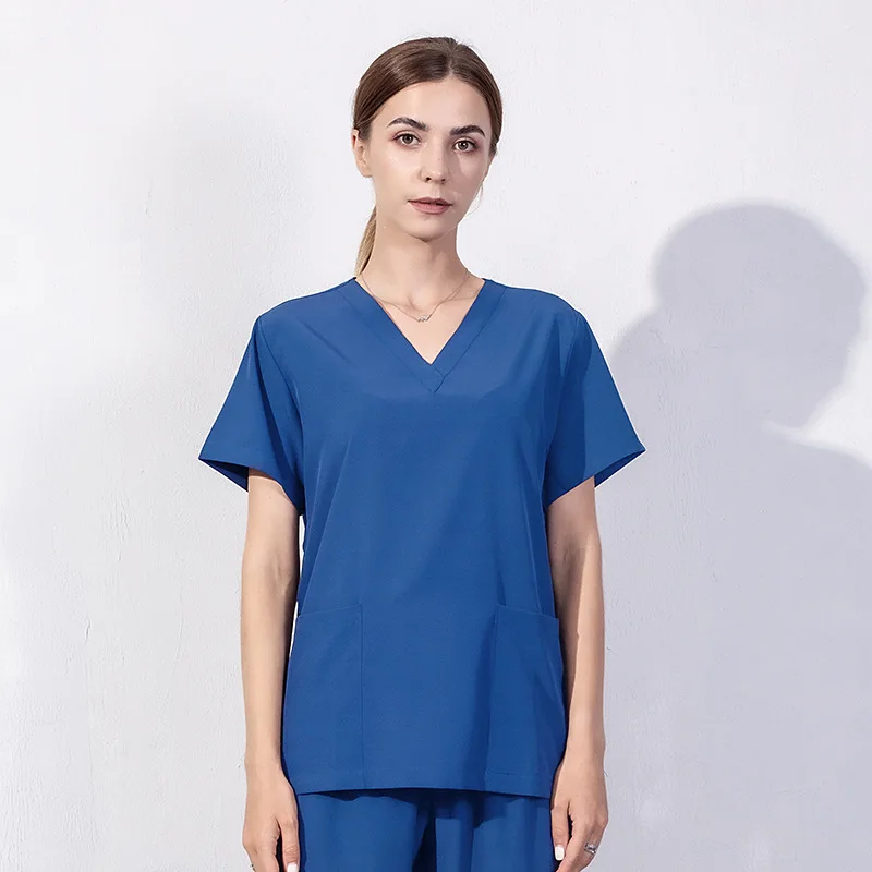 

Women Wear Scrub Suits V Neck Tops Hospital Doctor Working Uniform Medical Surgical Multicolor Unisex Uniform Nurse Accessories
