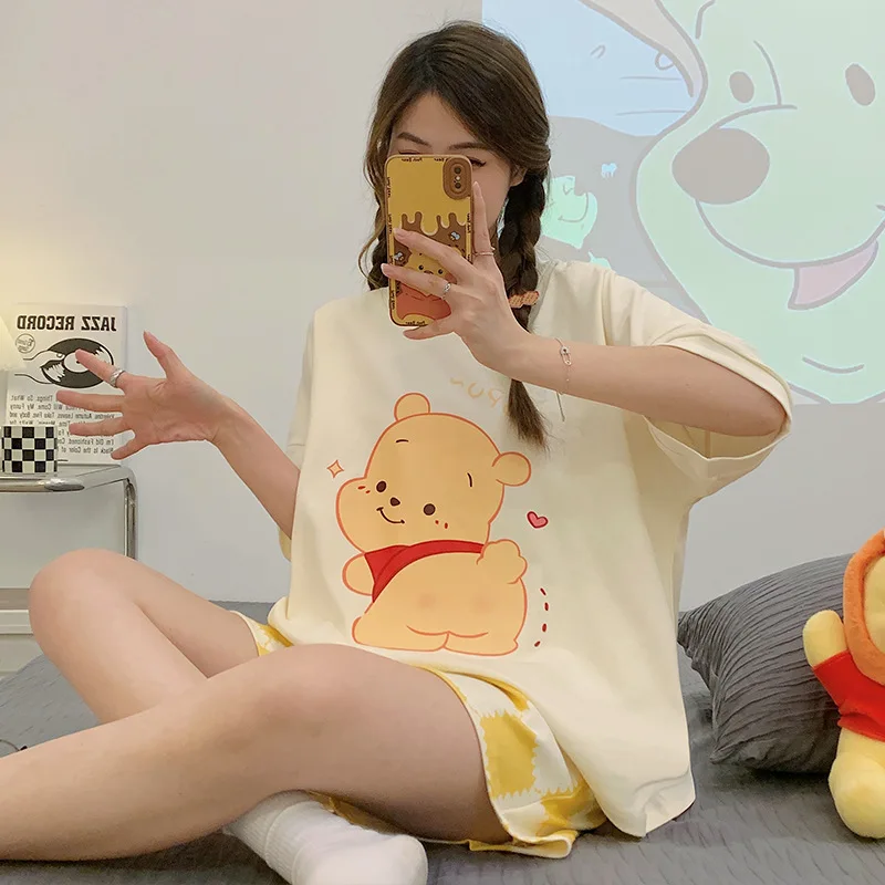 Cotton Women Pajamas Sets Pyjamas Female Loungewear Pijamas Short Sleeve Top Shorts Suit S-XXL Sleepwear Nightwear Sweatsuit