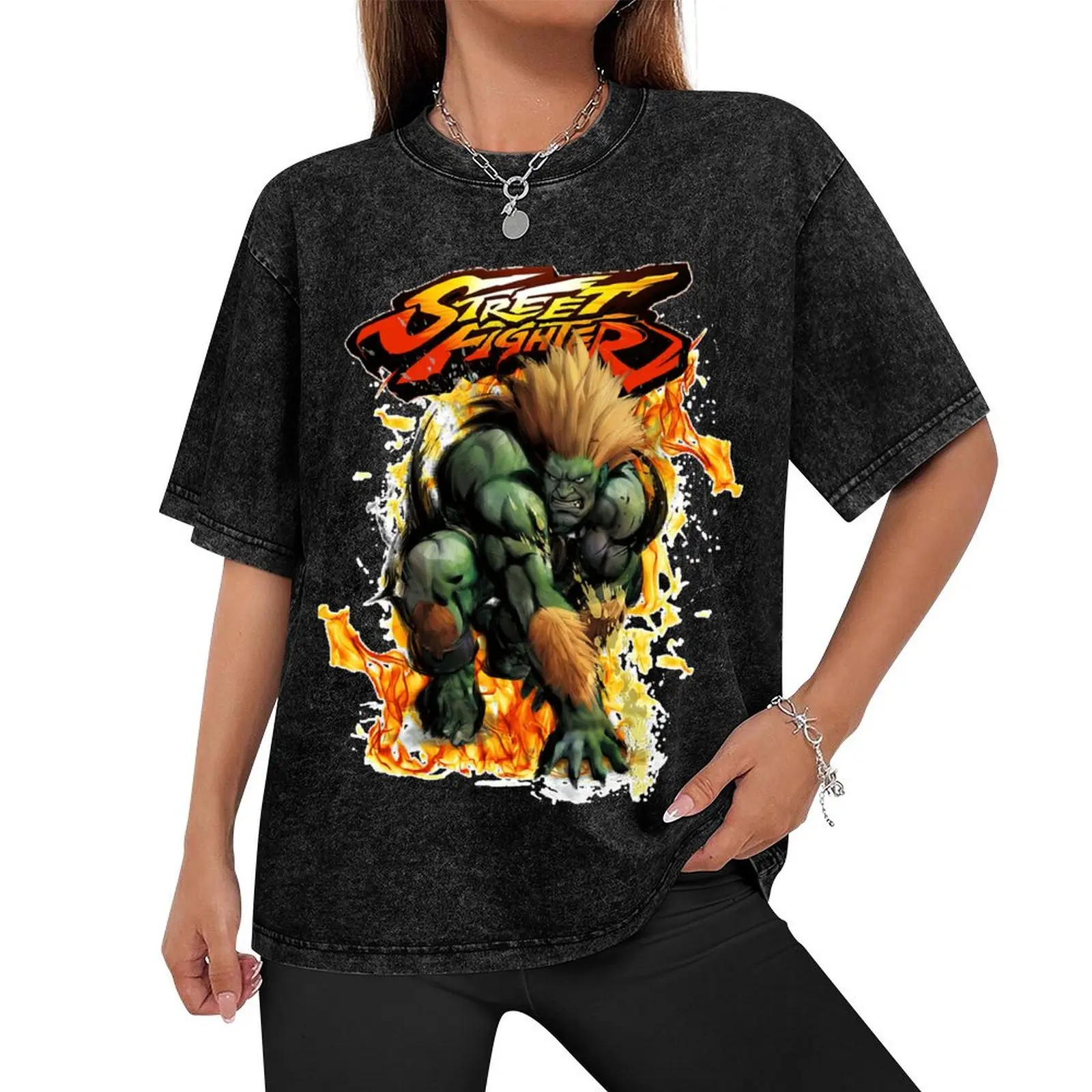 Мужская футболка Street Fighter Electric Powers of Blanka черная хлопок