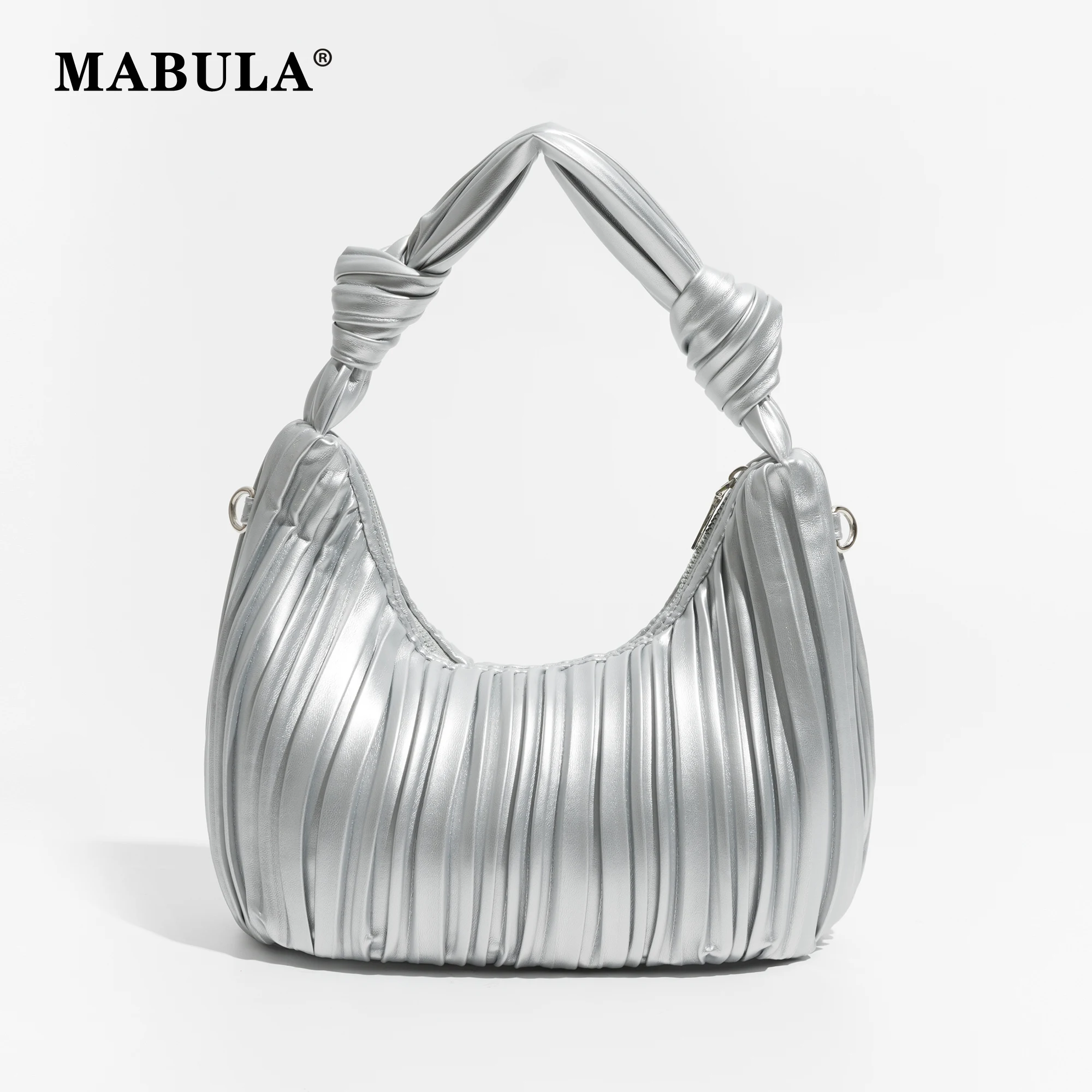 

Mabula складки PU кожа женская сумочка мода двойной узел сумка мобильный кошелек дамская цепочка наклонная сумка