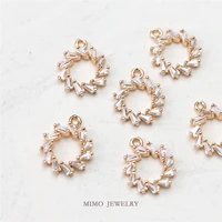 mimo jewelry copper plated real gold micro inlaid zircon sunflower ring pendant diy manual accessories