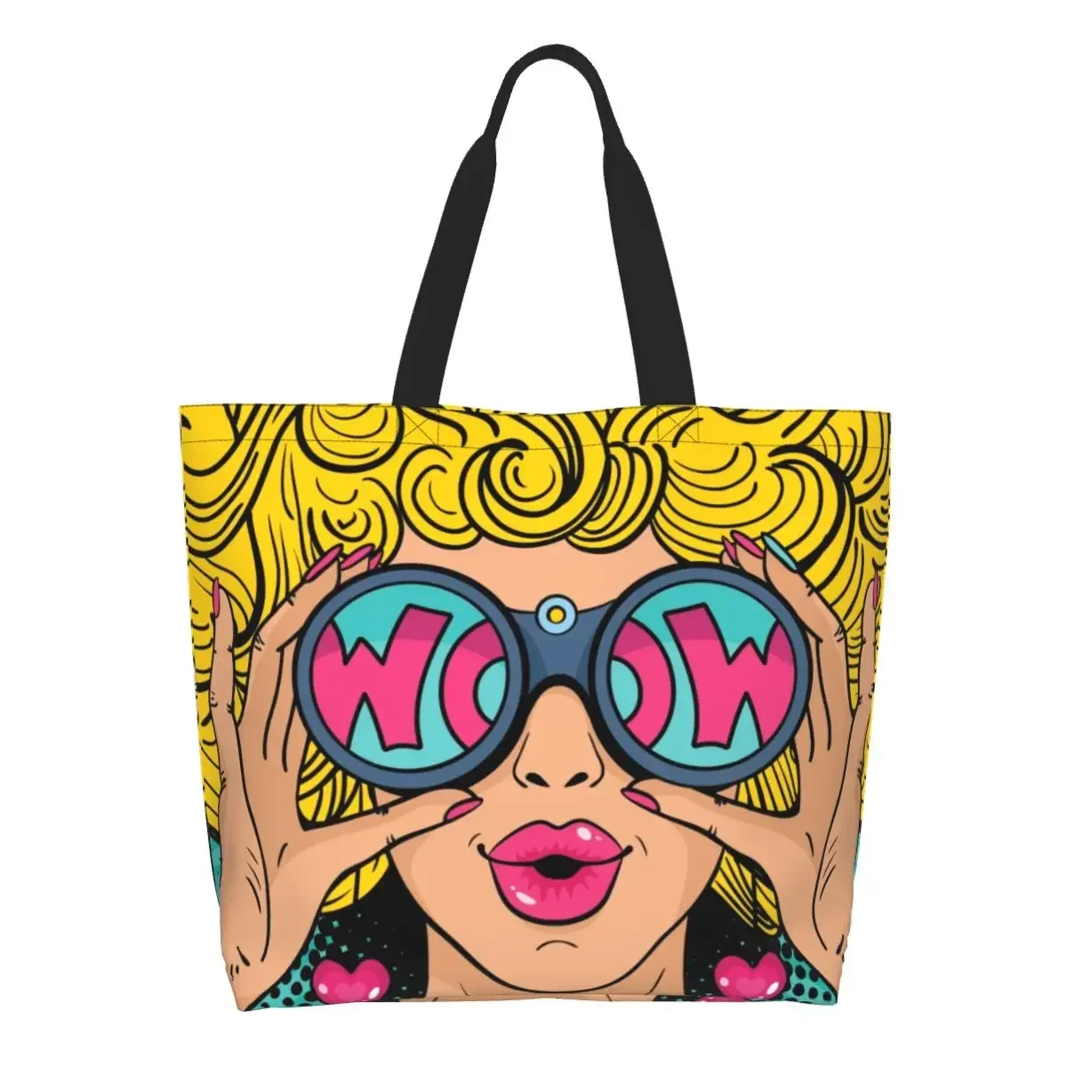 Kawaii Wow Pop Art сексуальная удивленная женская сумка-шоппер сумка для покупок