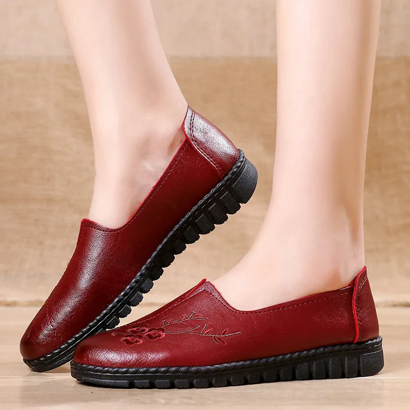New Arrival Women's Flats Shoes Leather Loafers Woman Fashion Soft Sole Ballet Flats Women Shoes Loafers Zapatos De Mujer