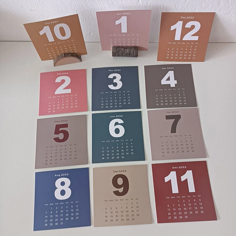 

2022 Kawaii Calendar Card Bedroom Wall Decorative Paper School Office Supplies Stationery Packaging School Supplies Wholesale