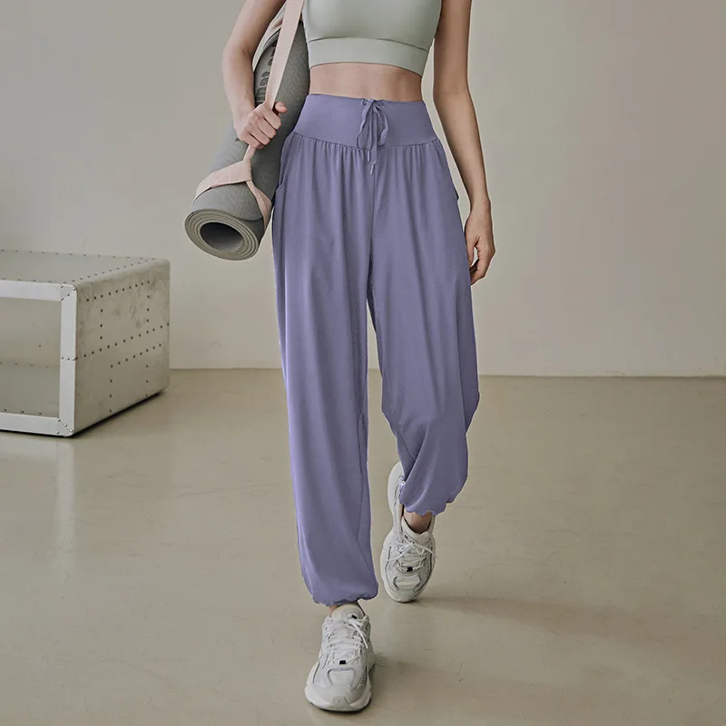 Yoga Pants Women Loose Sports Leggings High Waist Training Jogger Leisure Beam Foot Fitness Pants Exercise For Women