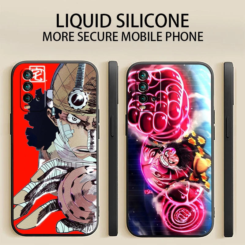 

Japan Anime One Piece Phone Case For Xiaomi Redmi 9 9i 9T 9AT 9A 9C Unisex Smartphone ShockProof Black Silicone Cover Shell