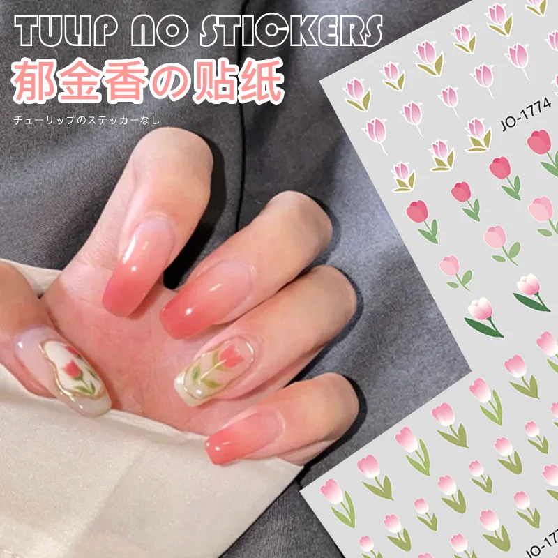 

Tulip Nail Art Waterproof Stickers Little Flower Paste Petals Leaves Ornaments with Adhesive Nail Decals Nails Art Accesoires