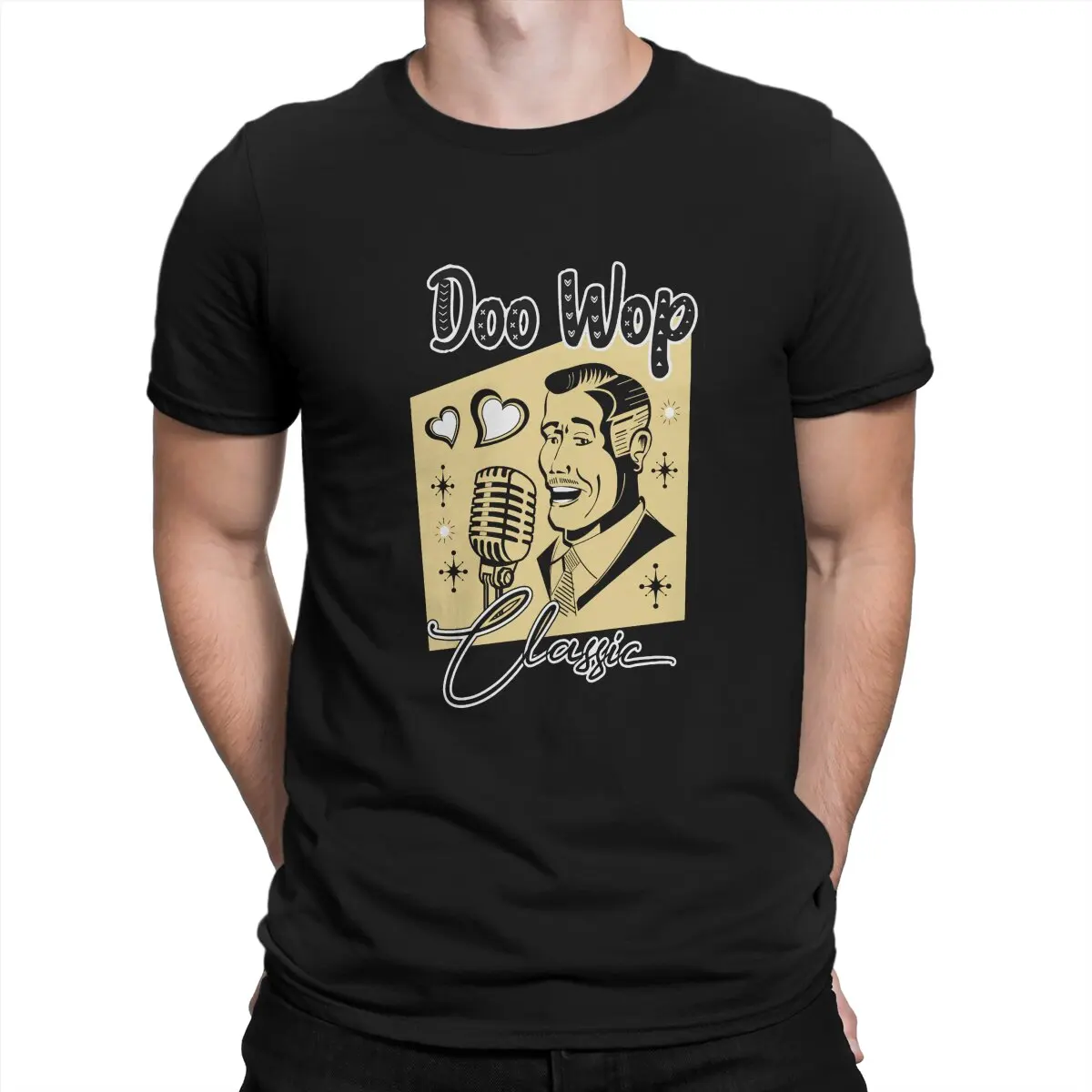 

Doo Wop 1950s Sock Hop Dance Party Classic Rock And Roll Retro Rockabilly T Shirt Harajuku Fashion Men's Tshirt O-Neck