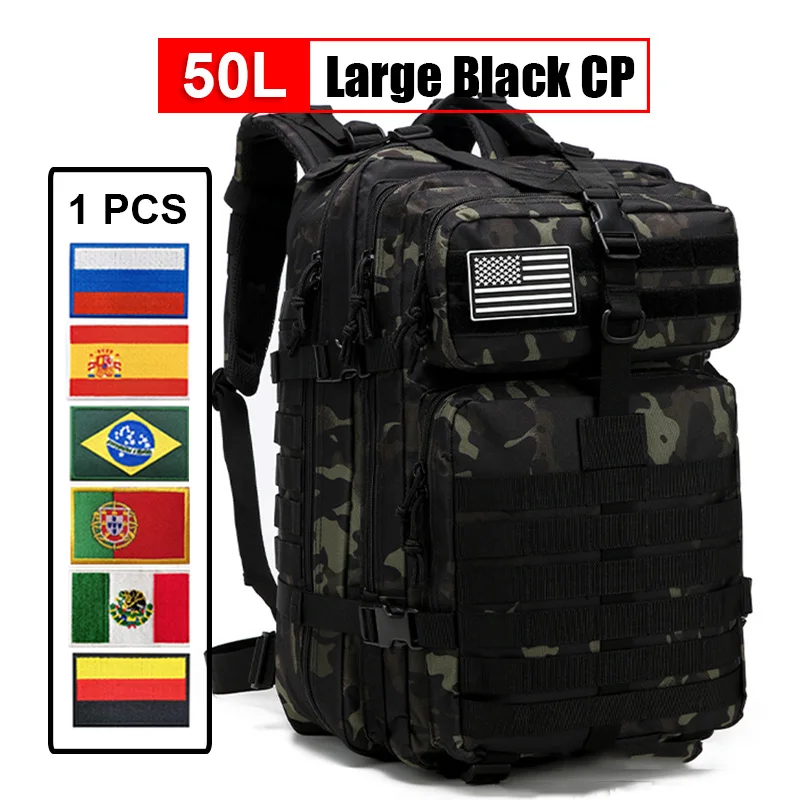 

Военный тактический рюкзак для мужчин, нейлоновая камуфляжная сумка 50 л/30 л 900D, туристическое снаряжение для охоты, туризма, кемпинга, дорожные сумки