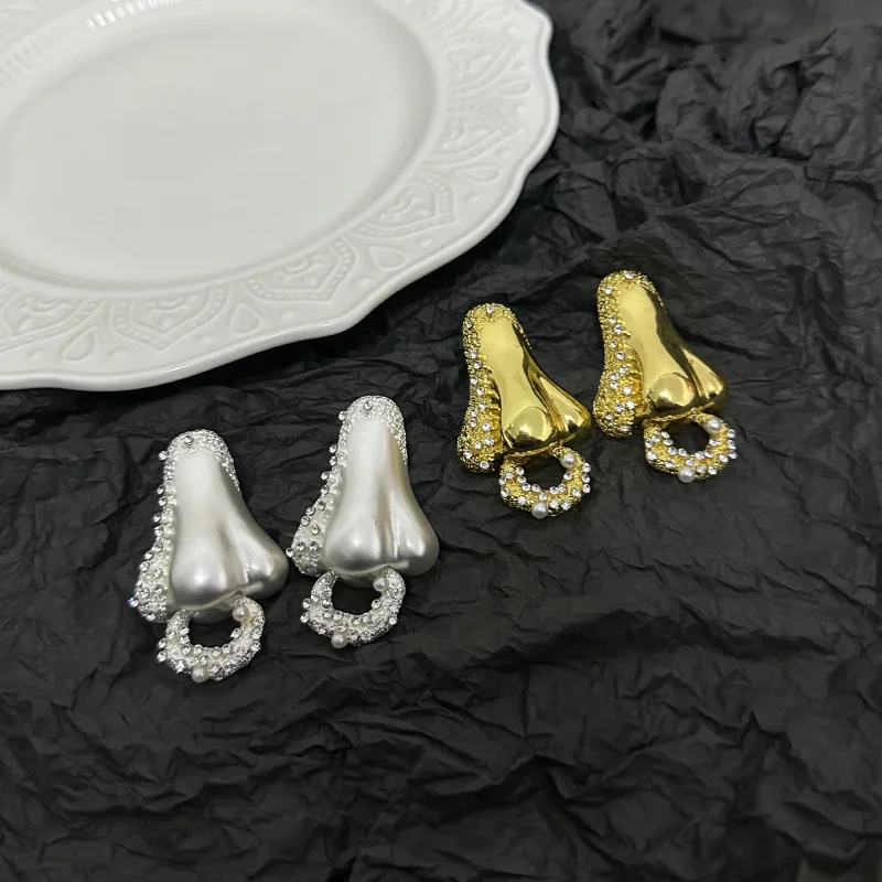 Французские ретро нишевые индивидуальные трехмерные серьги с бриллиантами в