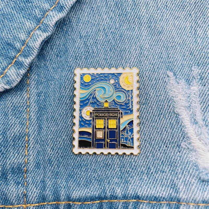 Креативная эмалированная брошь с изображением картины Ван Гога в пасторальном