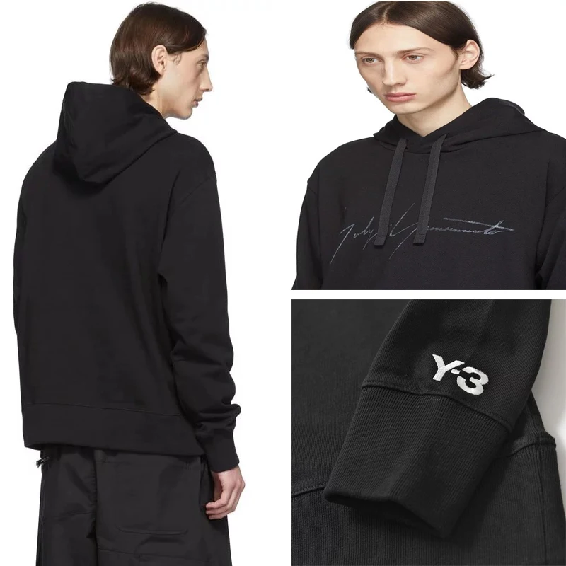 

Y3 Yohji Yamamoto свитшот с надписью мужская повседневная спортивная куртка с капюшоном Осень-зима свободная с вышивкой
