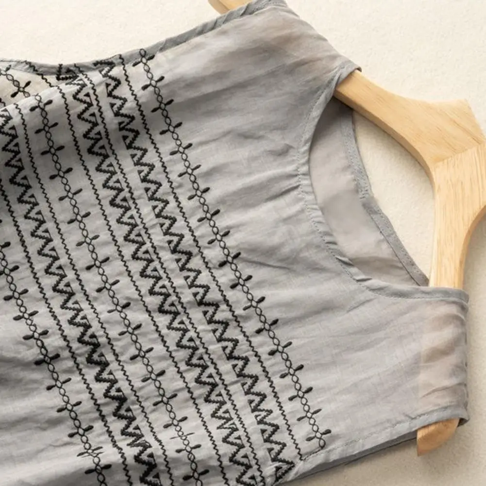 Женский жилет с круглым вырезом тонкие топы без рукавов пуловер вышивкой майки