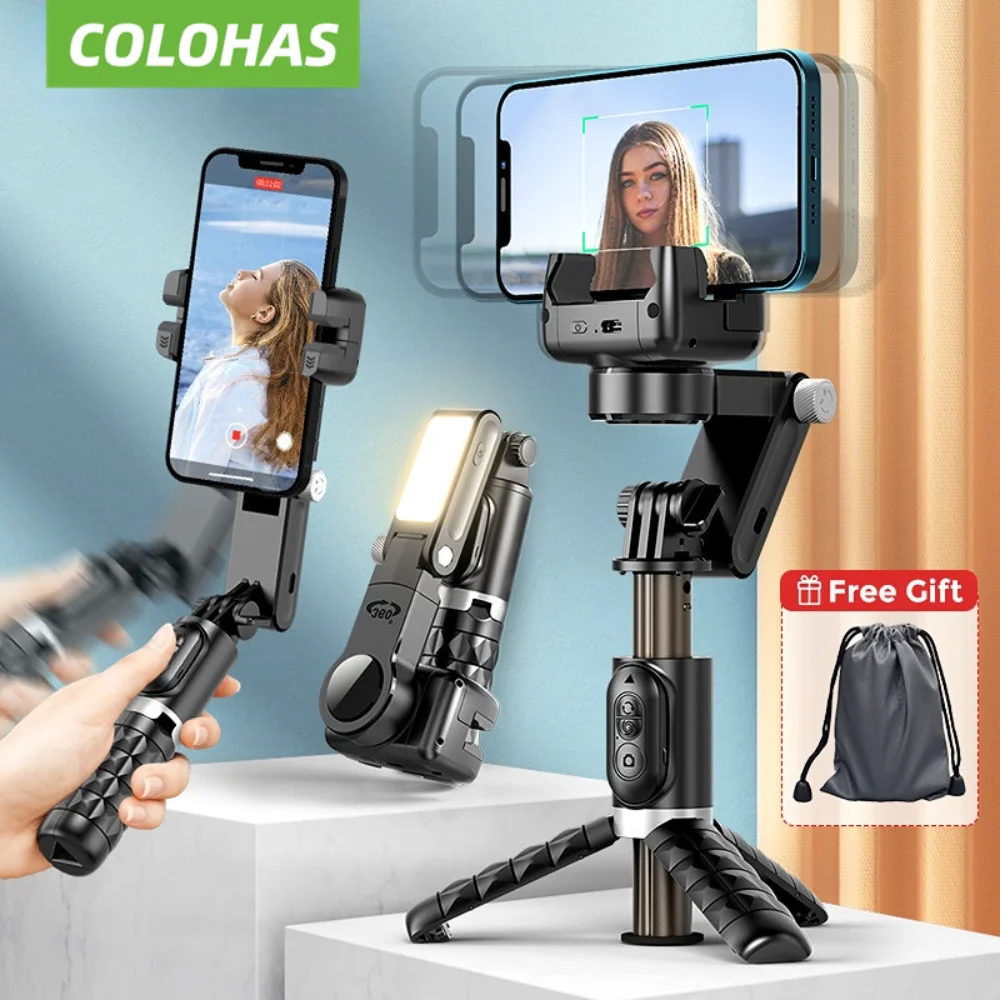 

Handheld Gimbals Following The Shooting Mode Gimbal Stabilizer Selfie Stick Tripod with Fill Light for IPhone Phone Smartphone
