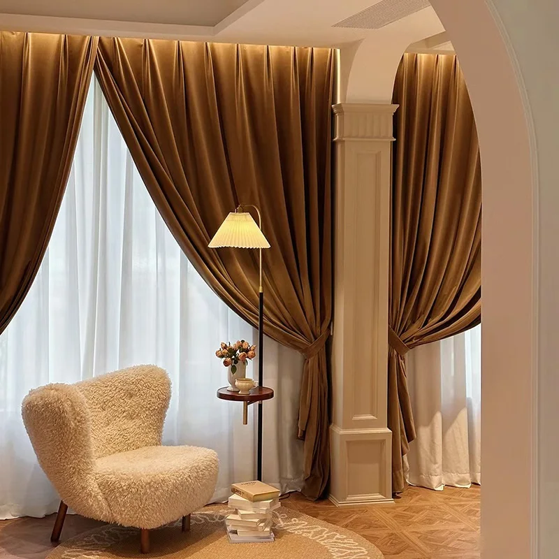 Роскошные Современные Простые кашемировые занавески в французском стиле для