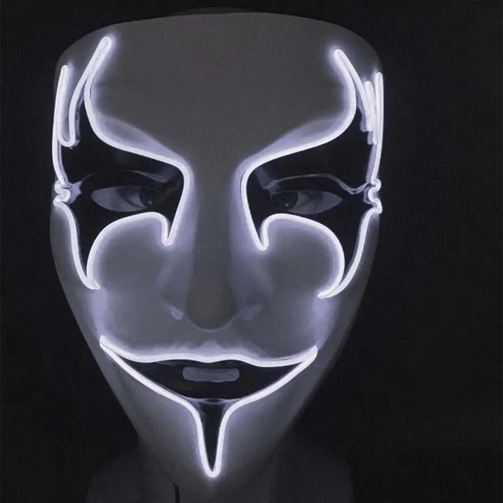 

Mask Neon LED Mask Party Props Full Face Luminous Mask V For Vendetta Mask Cosplay Mask Led Light up Mask Glowing Mask