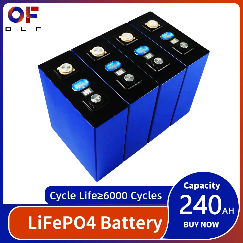 

3.2V Lifepo4 Battery 4/8/16/32PCS 240Ah Grade A Lithium Iron Phosphate Cell DIY 12V 24V 48V Golf Cart RV Forklift Solar System