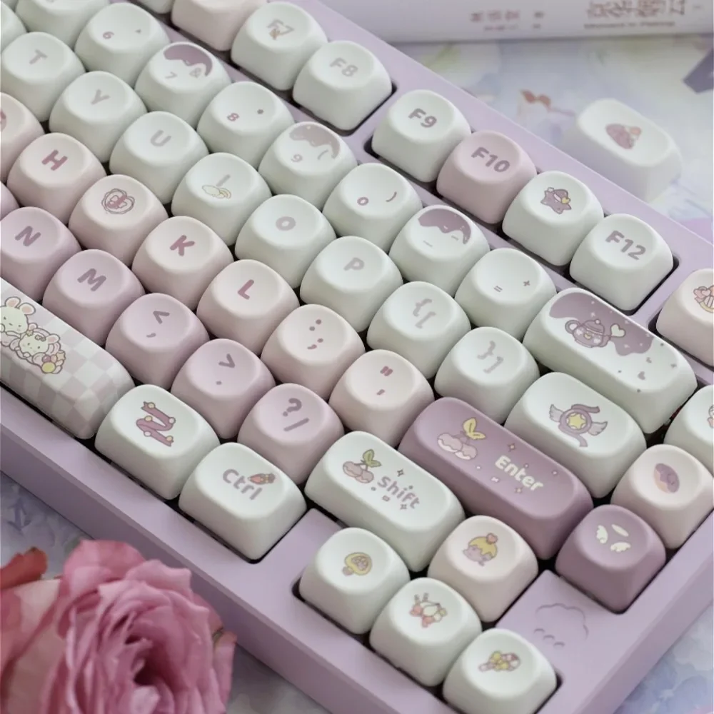 Детские колпачки для клавиш MOA PBT с двумя 136 клавишами аксессуаров механической