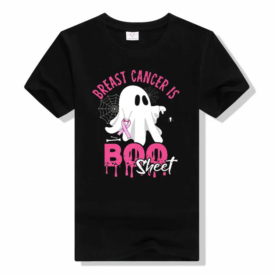 

Breast Cancer Is Boo Sheet Halloween Costume Breast Cancer Awareness Premium T-Shirt Gifts Funny Ghost Graphic Tee Tops