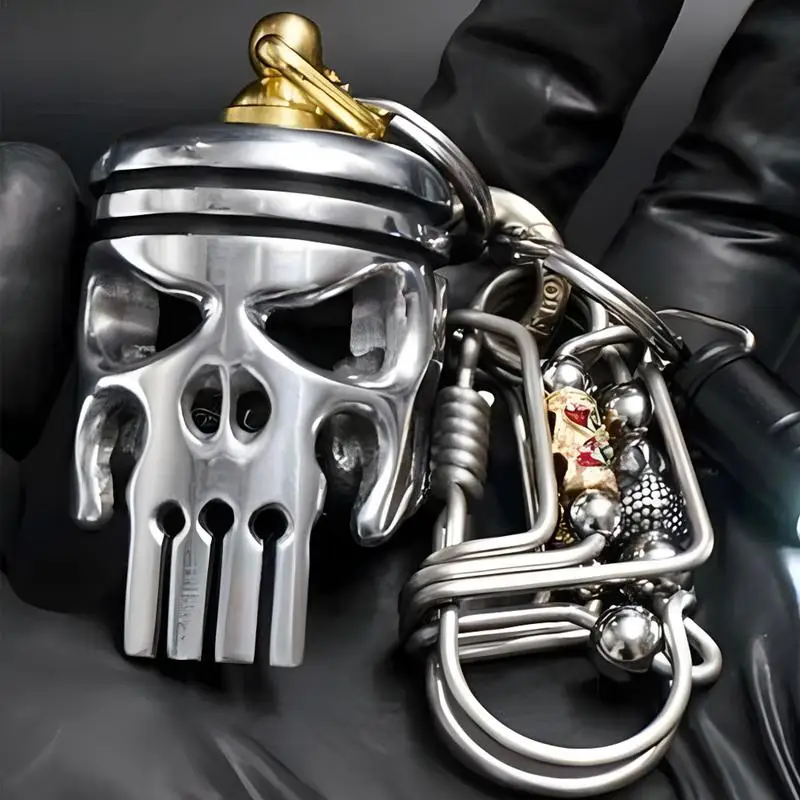 

Alloy Skeleton Keychains Piston Art Keychain Skull Pendant Decoration Accessories Keyring with Flashlight and Bottle Opener
