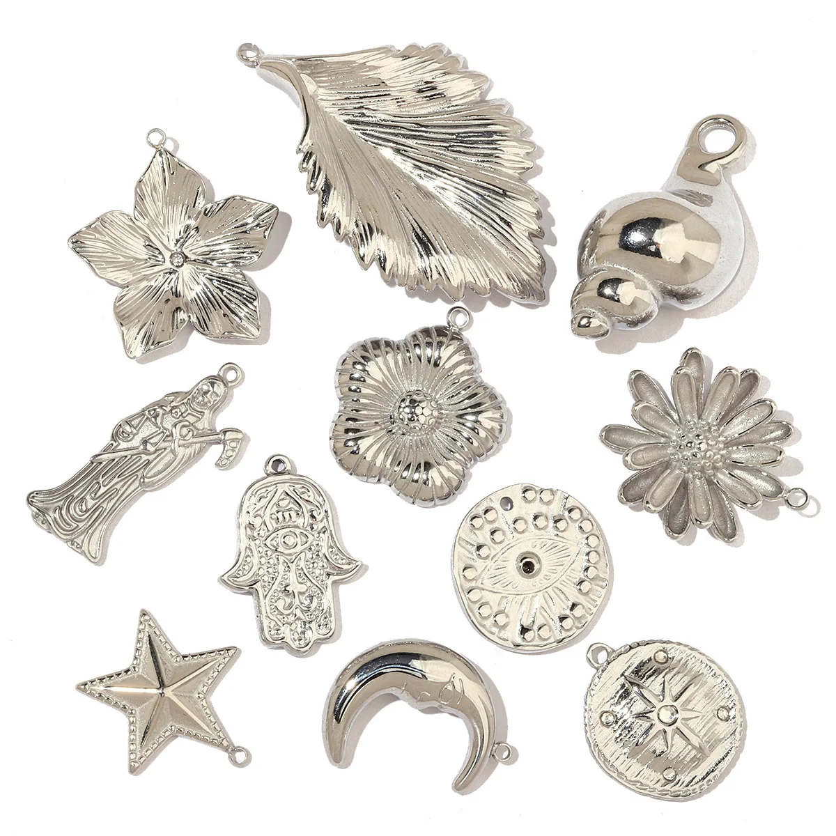 3 шт./лот подвески в виде раковины из нержавеющей стали женские серьги с цветком