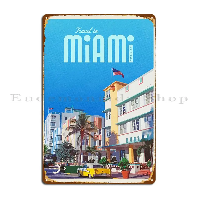 

Travel To Miami Metal Sign Designer Create Cinema Cinema Classic Tin Sign Poster