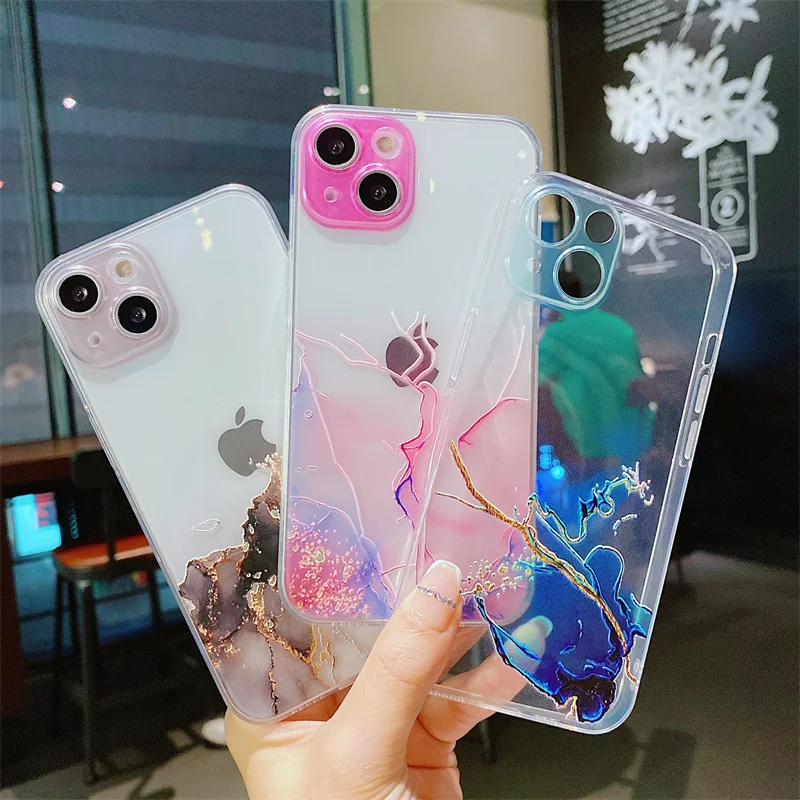 The mobile phone case adopts watercolor paint which is suitable for the shockproof transparent of iPhone 13 |