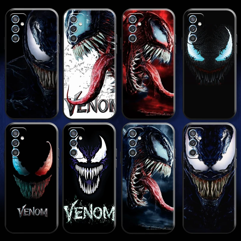 

Marvel Venom Comics Cool For Samsung A52 A72 4G 5G Phone Case Black Funda Coque Back Liquid Silicon Carcasa Soft