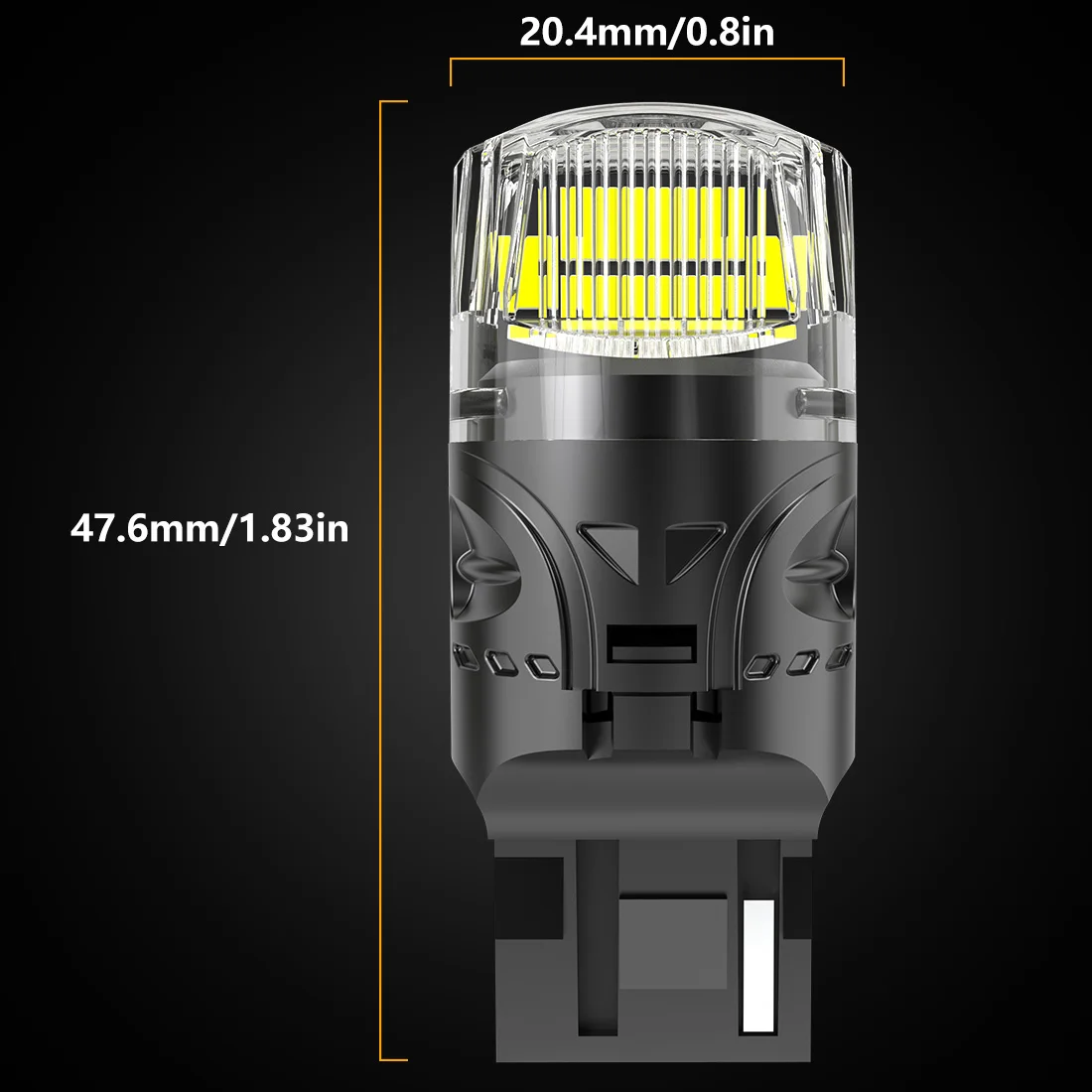Фото Светодиодные лампы Katur 2x T20 7440 W21W для автомобиля, лампы заднего хода, 6000K, белый свет, T20 7440, сверхъяркие, дневной свет, Plug and Play №1