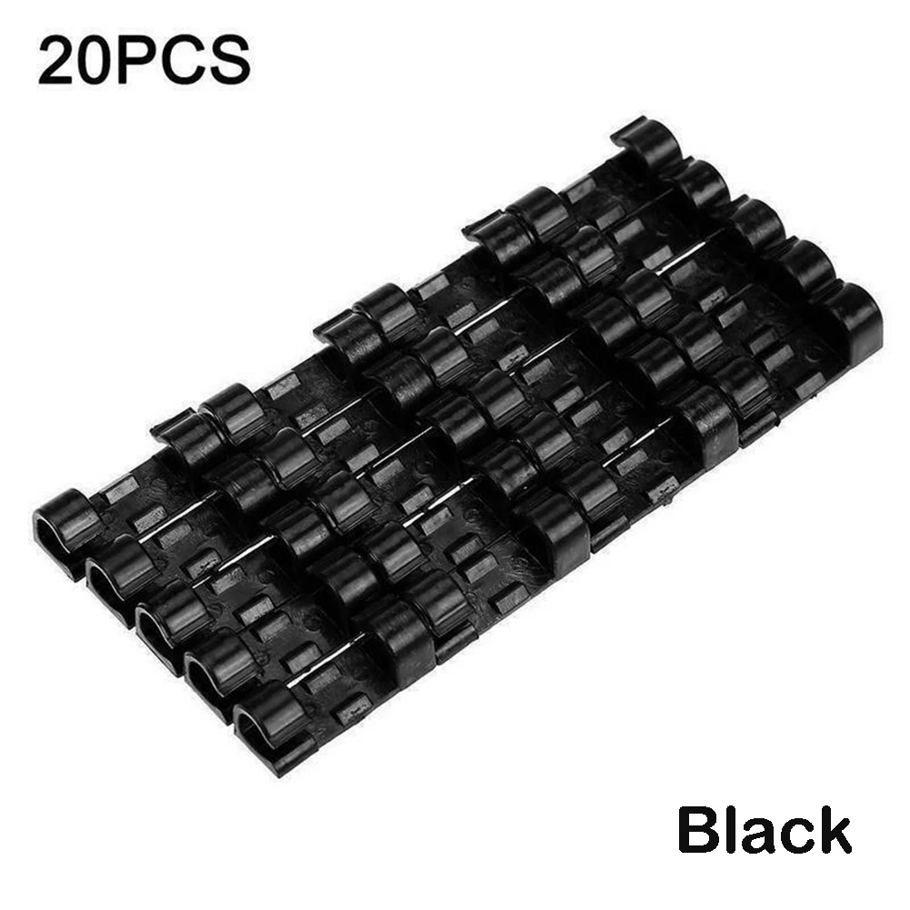 

20X Car Clips Accessories Self Adhesive Wire Cable Cord Clips Clamp Wall Table Tidy Holder Organizer Charging Cables USB Cords