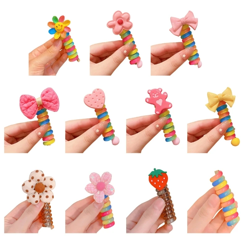 

Elastic Hair Ties for Kid Colorful Ponytail Scrunchies Telephone Wire Y55B