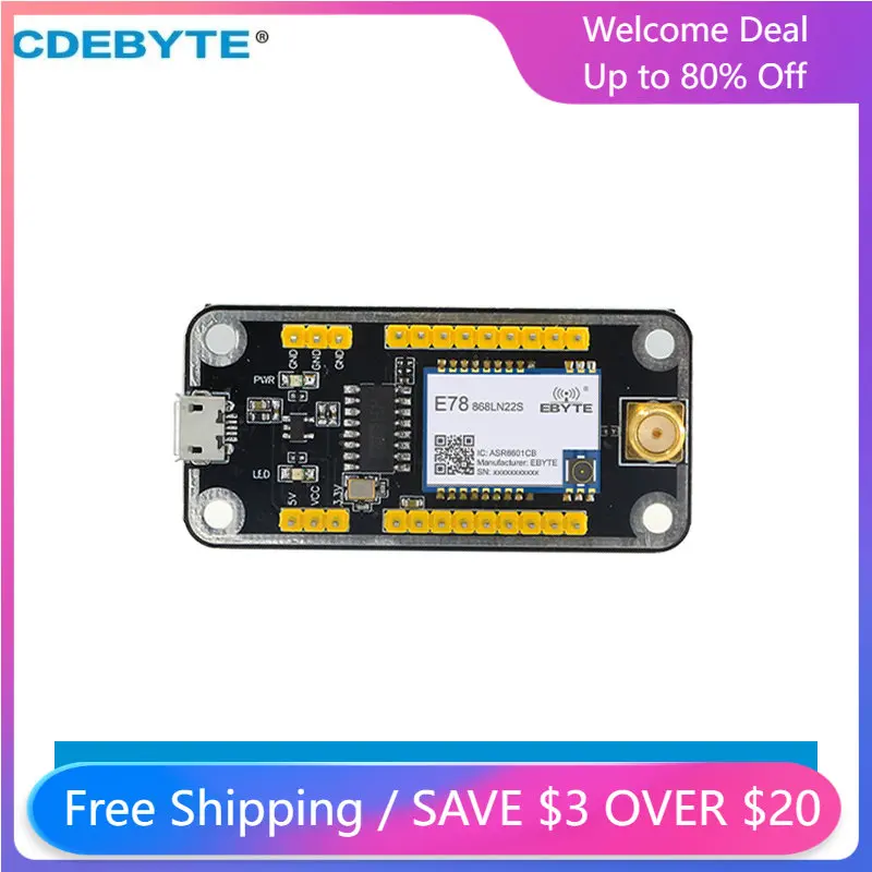 CDEBYTE USB Test Kit  E78-900TBL-02 Soldered UART Module ASR6601CB E78 Series Module Test Board USB To TTL Serial Port Backplane