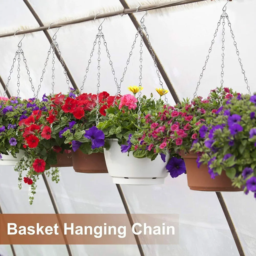 

Brand New Flower Pot Hanging Chain Durable Easy To Install Garden Hanging Basket Metal Multipurpose Replacement