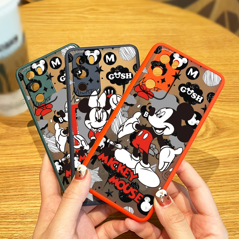 

Cool Minnie Mickey For Huawei P50 P40 P30 P20 Mate 40 30 20 Pro Plus Lite Frosted Translucent Soft TPU Phone Case Capa