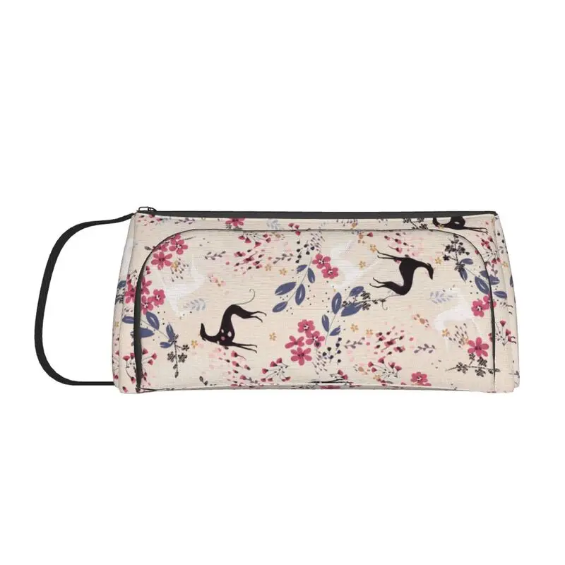 

Cute Greyhound Whippet Dog Sighthound Flower Love Pencil Bag for Girl Boy Big Capacity Pencil Box School Supplies