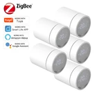 Умный привод радиатора ZigBee 3,0, программируемый термостатический клапан радиатора, регулятор температуры, голосовое управление через Alexa