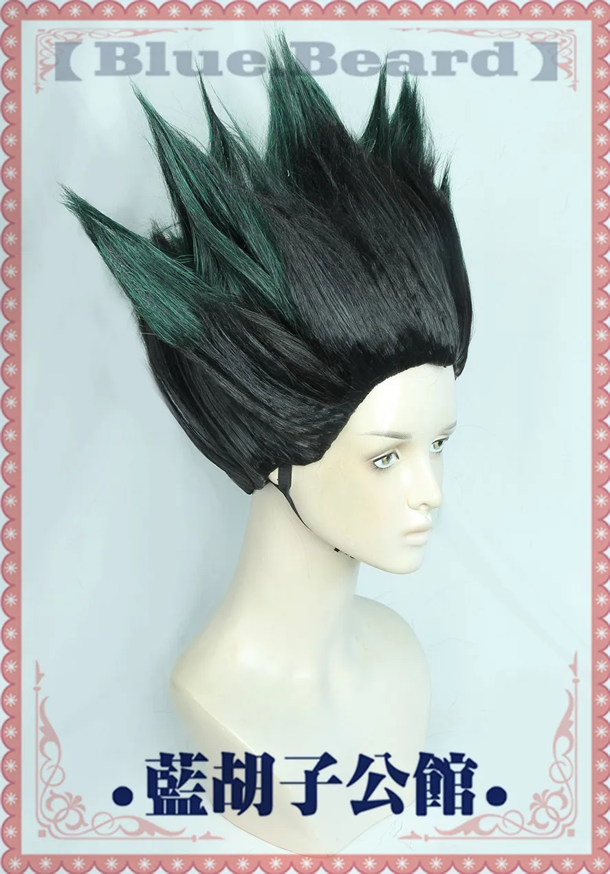 Аниме Hunter X Gon Freecss черный градиентный зеленый Косплей Короткие термостойкие