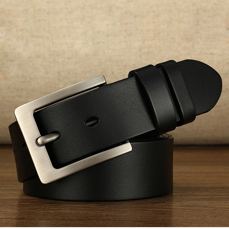 CEXIKA-Cinturón de cuero genuino Para Hombre, 140, 150, 160, 170cm, hebilla de Pin, Cinturones de gran tamaño Para Hombre