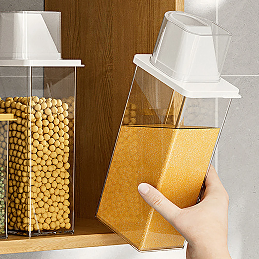 

Small Airtight Cereals Dispenser with Lids Food Storage Keepers Bin Cereal Bean Sealed Jar Plastic Container баночки для специй