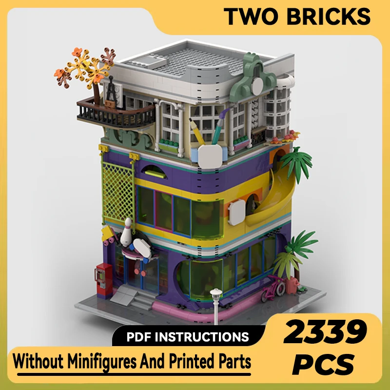 

Technical Moc Bricks Urban Street View Model Halo-Halo Tower Modular Building Blocks Gifts Toys For Children DIY Sets Assembling