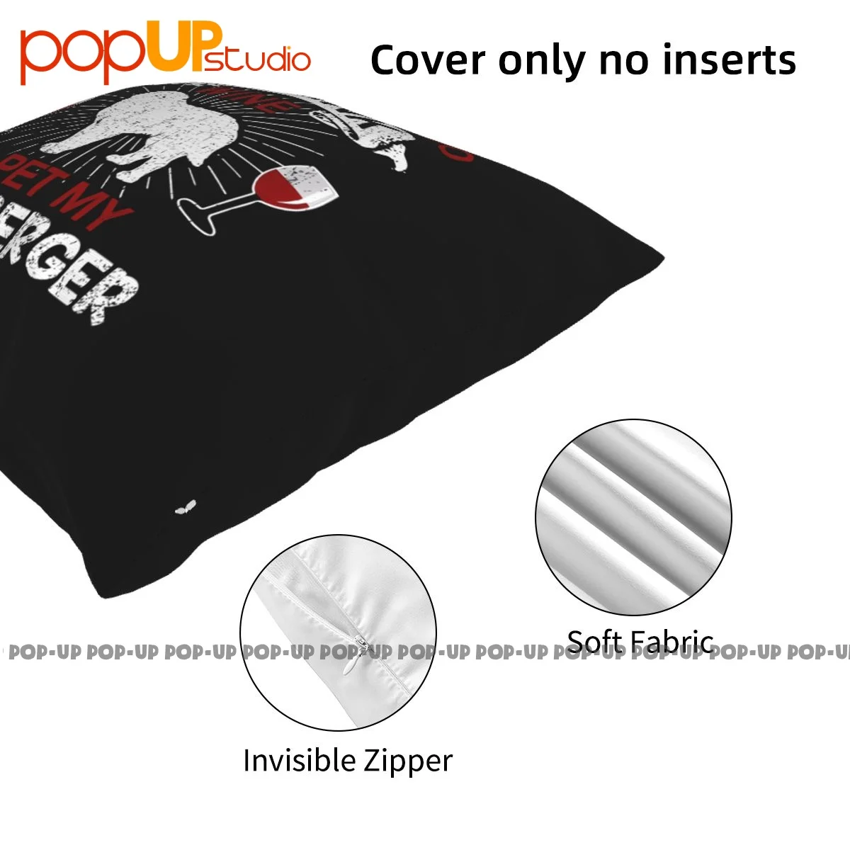 Осенняя наволочка с изображением вина и домашних животных от владельца собаки