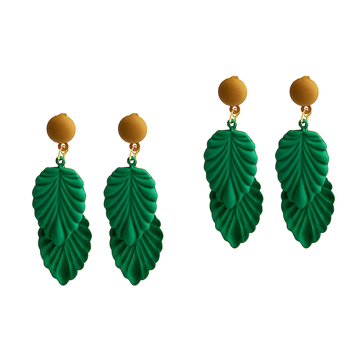 

2 Pairs Leaves Earrings Retro Leaf Pendant Earrings Creative Women Ear Jewelry