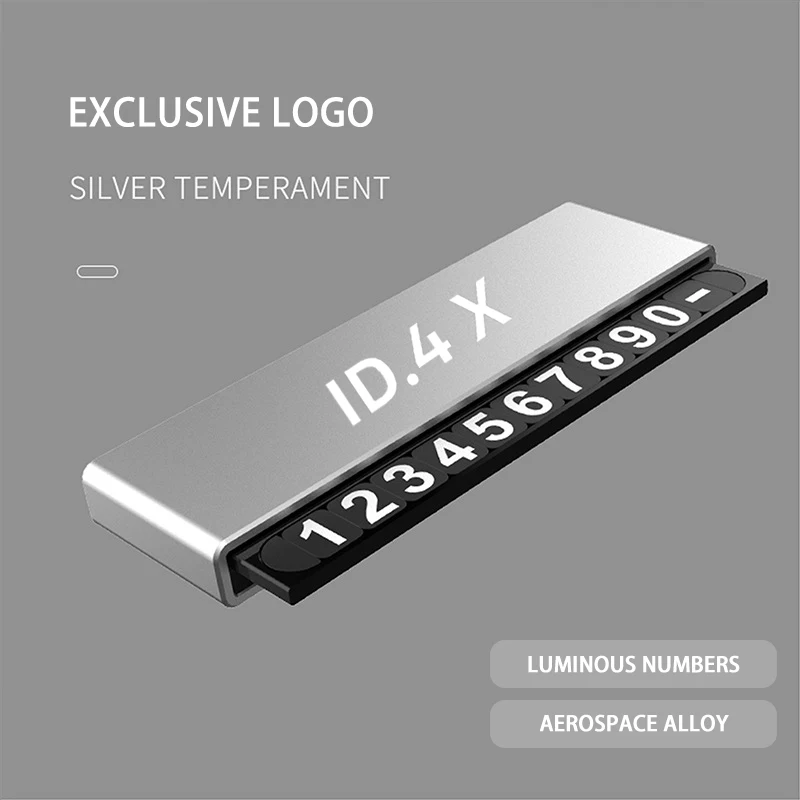 Автомобильная металлическая табличка с номером для временной парковки VW ID4 Crozz ID4X