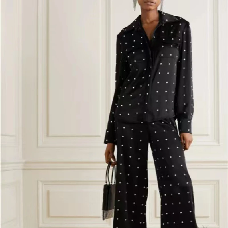 

Тяжелая популярная рубашка 2023 Осенняя Новая женская модная универсальная черная рубашка высокого качества в Корейском стиле y2k