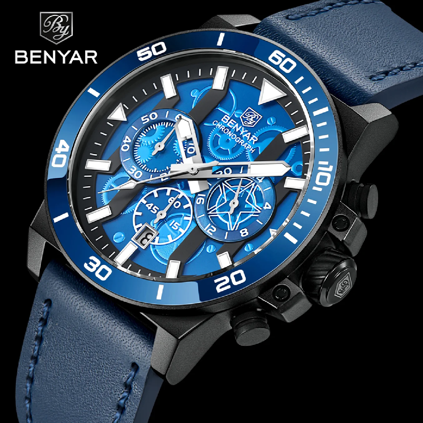 

BNEYAR Top BrandMens Quartz Wristwatch 50ATM Waterproof Date Clock Sport Watches Luxury Fashion Diver Watch Relogio Masculino