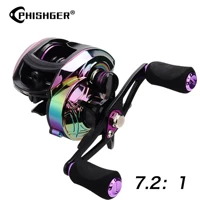 phishger colorful baitcasting fishing reel v shaped deep line spool lightweight 181 bearing 7 21 high speed ratio cating wheel