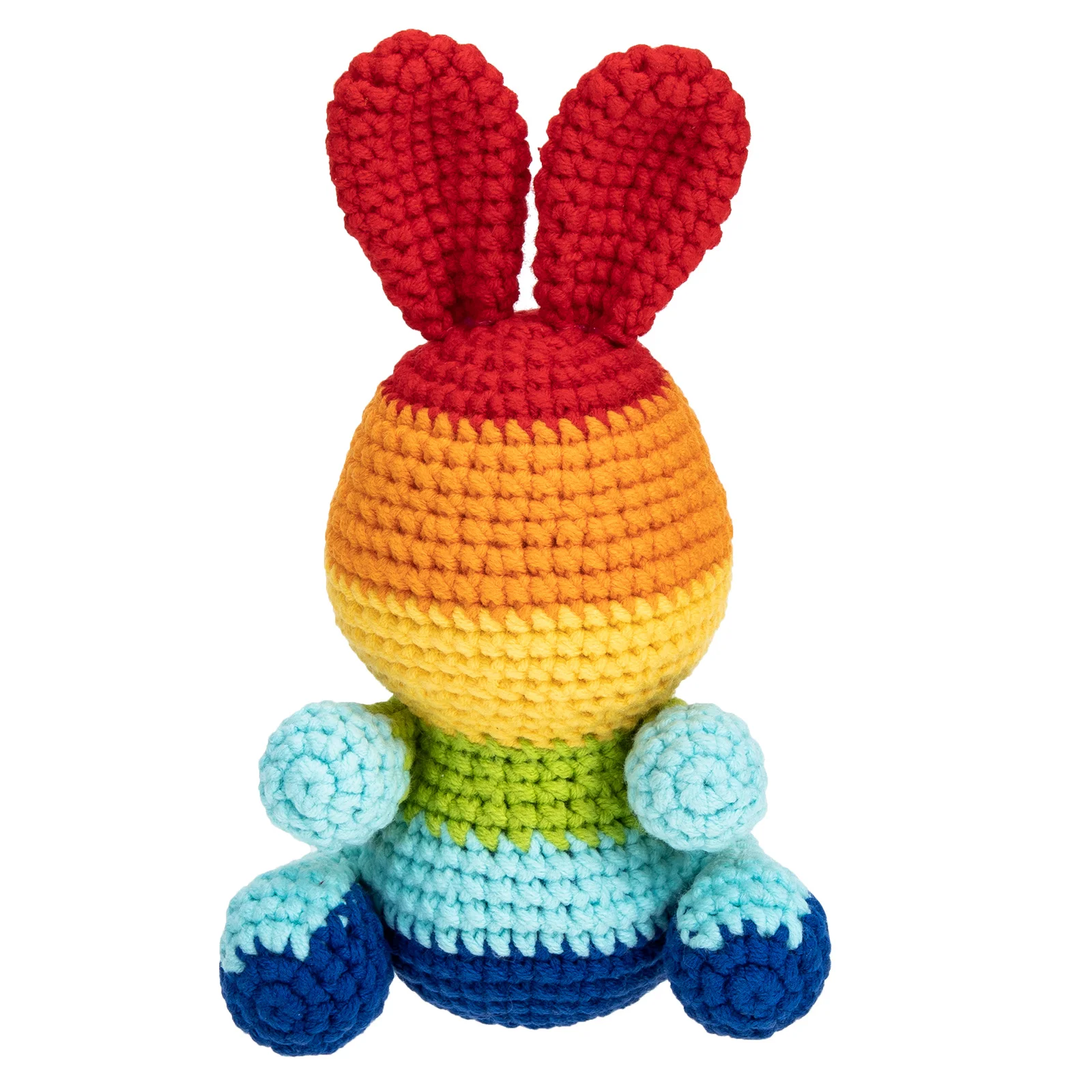 

Colorful Rainbow Bunny Ornament Hand Knitted Rabbit Doll for Easter Party Decoration
