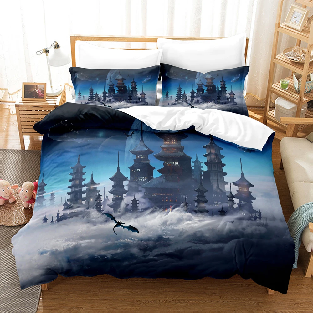 

3D printed clear science fiction Bedding Set Down Quilt Cover with Pillowcase Double Complete Queen King Bedding universe