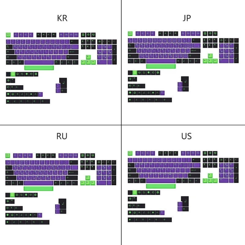 

H7EC PBT краситель Sub Keycaps 135 шт. Вишневый профиль EVA Keycap набор для игр механический