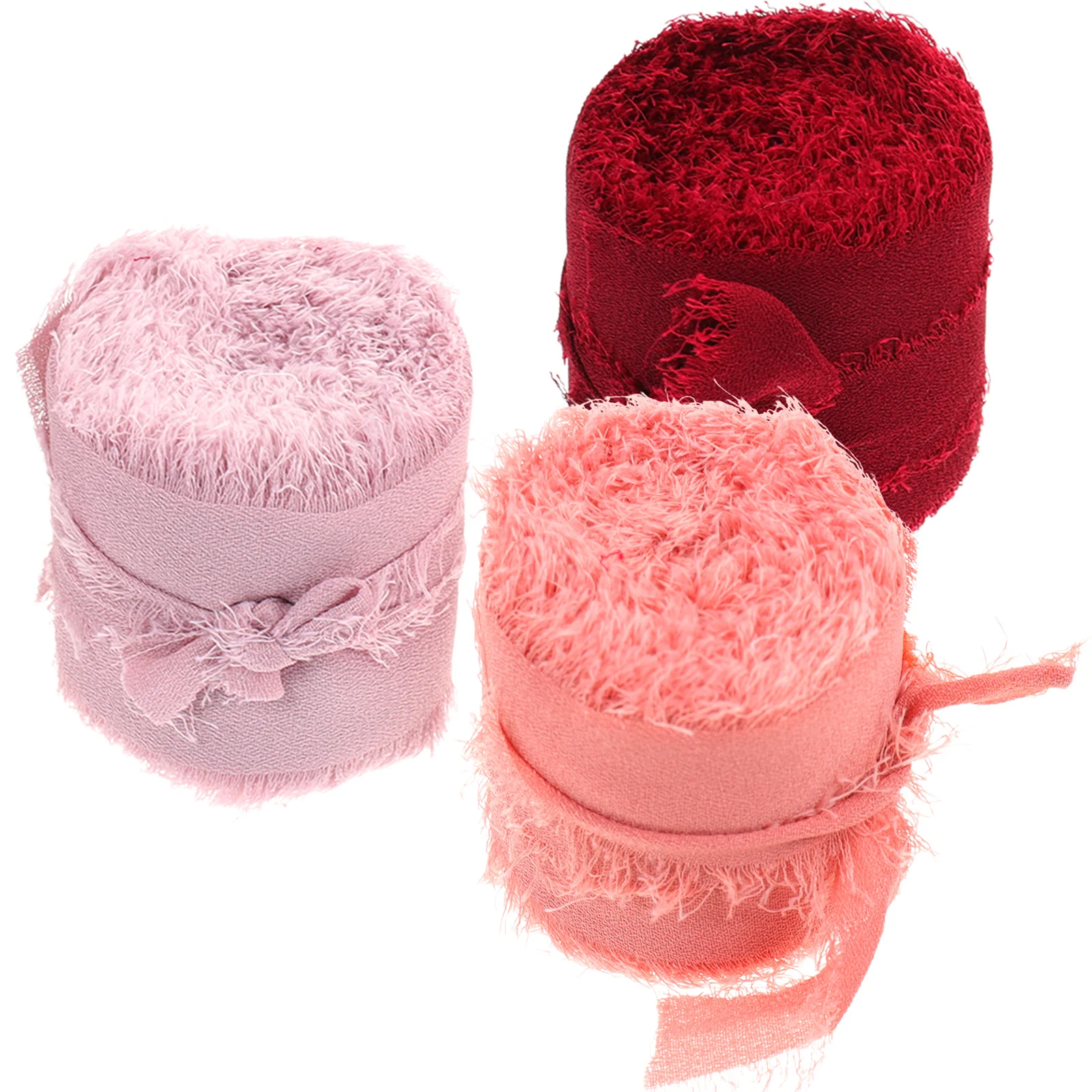 

3 rolls of Valentine's Day Ribbon Decorative Ribbon Gift Wedding Bouquet Wrapping Ribbons